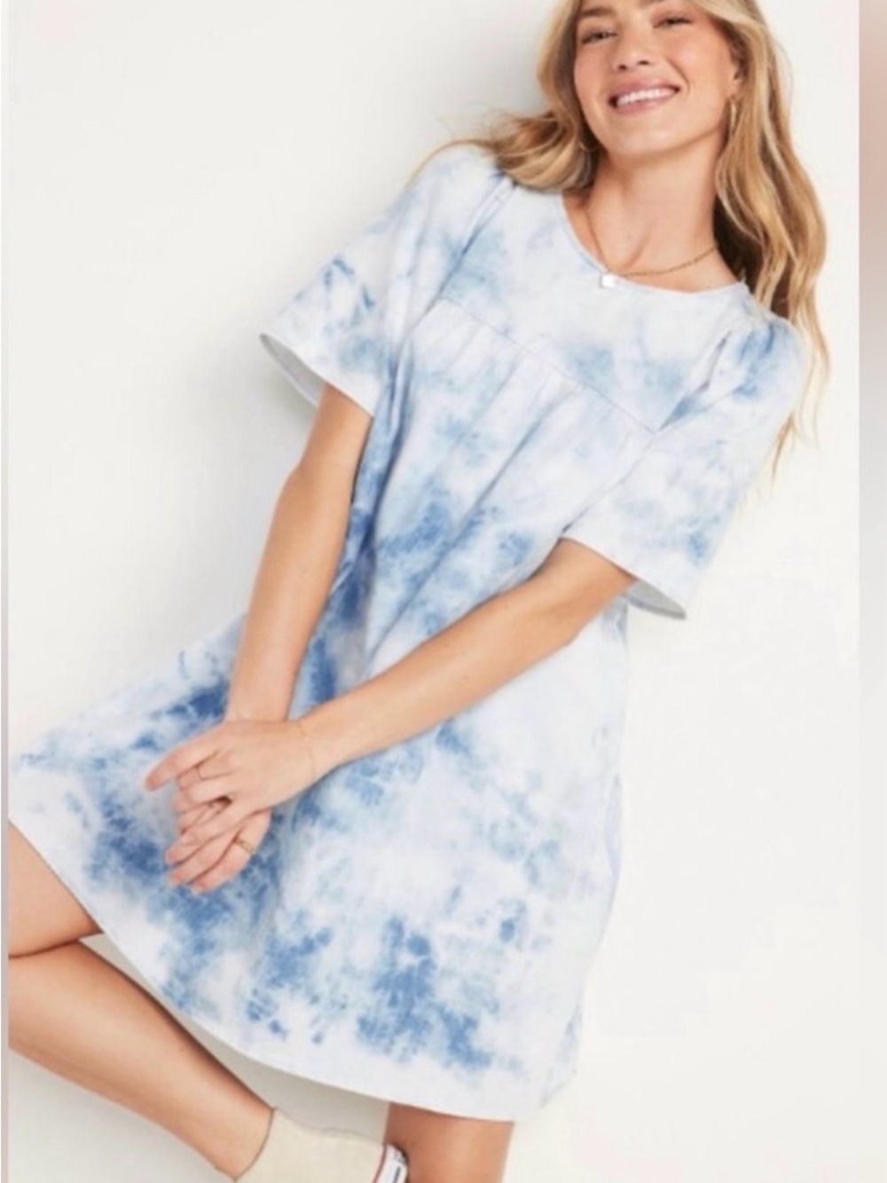 Old Navy Blue Tie-Dye Mini Shift Dress